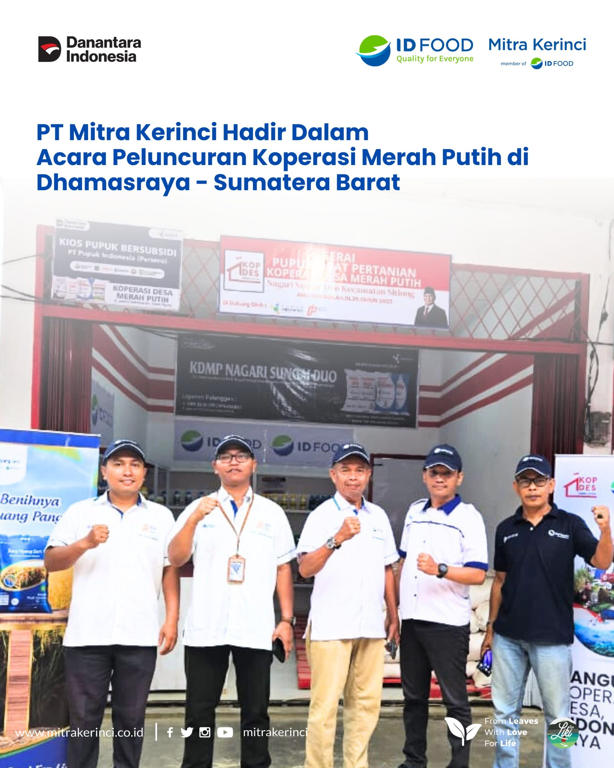 PT Mitra Kerinci Hadiri Peluncuran Koperasi Desa Merah Putih Pertama di Sumatera Barat.